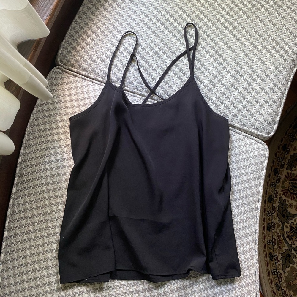 Abercrombie black satin tank top